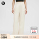 lululemon丨Stretch Woven 女士腰部褶邊闊腿褲 LW5HTOA 淺象牙白 L