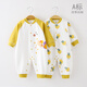 嬰詩(shī)拉貝嬰兒連體衣純棉春秋寶寶哈衣新生兒爬服初生長(cháng)袖家居服嬰兒衣服 2件四季款-對開(kāi)-小兔黃色組合 66cm (3-6個(gè)月12-14斤)