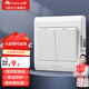 飛雕（FEIDIAO）家用開關(guān)插座面板五孔暗裝插座86型空調(diào)三孔插USB網(wǎng)絡(luò)電視插A3白 二開雙控