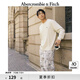 ABERCROMBIE & FITCH男裝24春秋款經(jīng)典小麋鹿美式復(fù)古重磅圓領(lǐng)長袖T恤KI124-4501 米色 2XL (185/124A) 尺碼偏大，建議小一碼