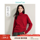 茵曼（INMAN）無(wú)縫一體堆堆領(lǐng)彩點(diǎn)羊毛衫2025春秋季女裝新款寬松百搭套頭上衣 紅色 M
