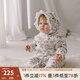 OAK FAMILY夾棉連體衣嬰兒棉服秋冬裝新生兒保暖百天男女寶寶柔暖滿(mǎn)月衣服 無(wú)帽子 青鳥(niǎo)與薔薇【和式款】 52cm