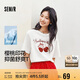 森馬（Semir）涼感T|短袖T恤女抑菌寬松潮流圓領(lǐng)2025夏季櫻桃上衣109325100023