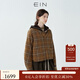 EIN PURE 復古學(xué)院風(fēng)雙面穿格紋箱型棉服短外套女2025早秋新款 咖色 S