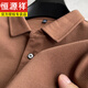恒源祥polo衫男長(cháng)袖春秋季厚款翻領(lǐng)純色棉T休閑上衣大碼中年男士t恤 咖啡 XL 180(建議145-160斤)