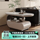 合家2025新款巖板沙發(fā)邊幾輕奢高級(jí)感小戶型茶幾設(shè)計(jì)師可移動(dòng)小推車 1.1M灰鈦色移動(dòng)茶幾亮光純白巖板