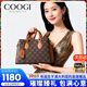 COOGI包包女款輕奢品牌女包手提包2026新年跨晚元旦生日禮物送老婆女友 咖啡色(精美禮盒+防塵袋)