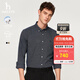 哈吉斯（HAZZYS）男裝 春秋款純棉襯衣【仿牛仔】休閑長(cháng)袖襯衫男ASCZK1BCX47 深藏青色DN L (175/96A 48)
