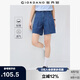 佐丹奴牛仔短褲女夏季純棉壓褶口袋女生中腰薄款褲子13405236