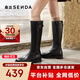 森達騎士靴女商場(chǎng)同款氣質(zhì)過(guò)膝長(cháng)筒靴XEN01DG4 黑色單里 37
