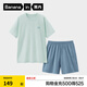 蕉內(nèi)（Bananain）王一博同款305H純棉睡衣男女士100%棉情侶家居服短袖短褲套裝夏季 【短褲款素色-男】奶油綠 XL