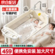 ANGI BABY嬰兒床拼接床多功能折疊床可拼接大床寶寶搖搖床可移動(dòng)哄睡神器 【月光奶咖】蚊帳+尿布臺(tái)+搖桿 嬰兒床拼接床新生兒禮物哄娃神器