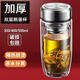 雙層加厚高硼硅玻璃水杯男士鵝蛋泡茶杯茶水分離商務(wù)隔熱防摔杯子 雙層加厚-鋼本色500ml