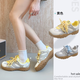 鹿季德訓(xùn)鞋女款芭蕾風(fēng)拼色雙系帶學(xué)生復(fù)古阿甘運(yùn)動(dòng)休閑鞋女鞋 黃色 38