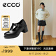 愛(ài)步（ECCO）七夕禮物 單鞋 25年新款輕奢牛皮扣帶增高粗跟高跟鞋 都市223543 黑色22354301001 37