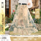 兩三事梵高文藝 花影入墨 2025春季新款甜美印花透視網(wǎng)紗半身裙 花色 M