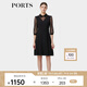 PORTS寶姿春季新品女裝鏤空花卉衣袖休閑風(fēng)連衣裙ALP8D023JWP052 黑色 M (6)