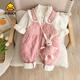G.duck小黃鴨女寶寶春秋季洋氣連體衣嬰兒a類(lèi)80克夾棉衣服0-1歲小孩外套 粉色哈衣＋包包 80cm 80（建議6-9個(gè)月，7-10KG）