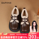達芙妮官方加絨樂(lè )福鞋女2025秋冬新款學(xué)院風(fēng)毛毛鞋百搭小皮鞋保暖雪地靴 棕色【加絨款】 36