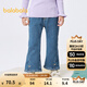 巴拉巴拉童裝女童牛仔褲加絨兒童褲子秋冬加厚小童寶寶潮 牛仔中藍88201 105