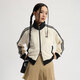 阿迪達(dá)斯 （adidas）三葉草女裝 COLOR JACKET 撞色復(fù)古雙拉鏈立領(lǐng)運(yùn)動(dòng)寬松薄外套 乳白色 S