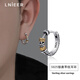 LnieerS925銀男士耳圈耳環(huán)雙色唐草紋復古銀飾國潮銀痞帥耳釘男女耳飾品 【一對】唐草紋耳環(huán)【S925銀】
