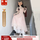蕓蕁裙子女夏季2025新款蕓蕁新中式國風(fēng)感粉色連衣裙女學(xué)生夏季收腰顯 粉色連衣裙[關(guān)注店鋪送小禮物] L