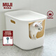 無印良品（MUJI）聚丙烯 附蓋貓砂盆 寵物用品 貓廁所 陽臺(tái) 半封閉 PAH7CC3S 白色