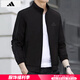 阿迪達(dá)斯 （adidas）外套男 2025春季新款運(yùn)動(dòng)休閑服透氣防風(fēng)衣立領(lǐng)夾克男裝 炭黑色/立領(lǐng)防風(fēng)/店長(zhǎng)推款 L 推薦155-175斤