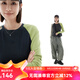 雲(yún)上生活【城市綠野】撞色拼接顯瘦短款插肩袖2025秋季長(zhǎng)袖女T恤T0271 灰拼綠 L （建議115-130斤左右）