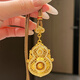 BUKKEHAVE金包銀人生四美葫蘆吊墜女福祿壽喜項(xiàng)鏈古法鏤空花絲掛墜毛衣鏈 總重約14g表面含J約1.2高49mm寬3 (備)