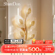 ShareDon壁燈墻燈臥室床頭客廳創(chuàng)意玻璃葉片法式輕奢藝術(shù)庭院中山燈具大全 五葉_高75cm_三色變光
