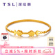 謝瑞麟（TSL） 黃金手鐲復(fù)古風(fēng)金鎖轉(zhuǎn)運足金結(jié)婚婚嫁婚慶鐲子YO633七夕禮物 約11.10克（工費2120元）