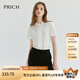 PRICH氣質(zhì)簡(jiǎn)約半高領(lǐng)短袖襯衫2024夏季新款修身通勤知性上衣女 39象牙白色 XL 170