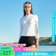 范德安（BALNEAIRE）【于文文同款】沖浪系列分體泳衣防曬長袖速干抗氯海邊游泳 83749 時尚白/黑 XL