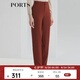 PORTS寶姿女裝氣質(zhì)簡約通勤褲子修身三醋酸長褲LL9P056LWB006 栗褐色 S (4)