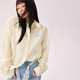 CHUU字母刺繡襯衫女2025年夏季新品肌理感長袖翻領(lǐng)薄空調(diào)開衫襯衣 淺黃 均碼