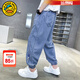 G.duck小黃鴨童裝男童防蚊褲夏季洋氣薄款兒童牛仔褲中大童薄款天絲褲 淺藍色 170 (建議160cm 14-15歲左右)cm