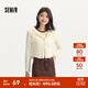 森馬（Semir）外套女短款純色百搭顯瘦連帽上衣秋正肩修身收腰針織夾克休閑通勤 奶白10501 M