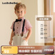 蘿卜唄唄（LUOBOBEIBEI）兒童禮服男童春夏季英倫條紋背帶褲襯衫套裝 粉色襯衫四件套 130
