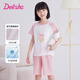 笛莎（DEESHA）【100%純棉 網(wǎng)眼透氣】女童夏季睡衣家居服短袖短褲抑菌空調服
