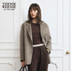 Teenie Weenie小熊女裝毛呢外套2025年冬季新款氣質(zhì)通勤西裝領(lǐng)大衣