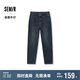 森馬（Semir）森柔牛仔|商場(chǎng)同款牛仔褲女抓毛長(zhǎng)褲2024冬寬松錐形103724124007