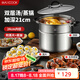 美廚（maxcook）湯鍋304不銹鋼 復(fù)底高湯鍋二層蒸鍋24cm 電磁爐通用帶蒸架MCZ3225