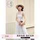 紫涵（ZIHAN）紫涵寬肩蕾絲打攬吊帶連衣裙女2025年夏季新款法式度假風a字長裙 白色 XL