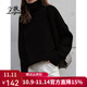 孜茜  高領(lǐng)毛衣女秋冬新款韓版寬松廓形加厚打底羊毛針織衫 黑色 L