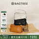 BAGTREE【明星同款】包包樹奶盒包植鞣皮新輕奢單肩斜挎Hobo女包七夕禮物 皎月白-小號【雙磁吸款】 高級小眾