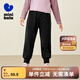迷你巴拉男女童褲子寶寶秋可調(diào)節(jié)運動褲衛(wèi)褲長褲【蹦蹦褲】 黑色 130