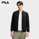 FILA 斐樂(lè)官方男士針織長(zhǎng)袖外套2025夏新款休閑基礎(chǔ)立領(lǐng)運(yùn)動(dòng)上衣 正黑色-BK M 170/92A/M