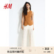 H&M女裝馬夾2025夏季新款修身梭織領(lǐng)潮流通勤無袖西裝馬甲1230708 深米色 S